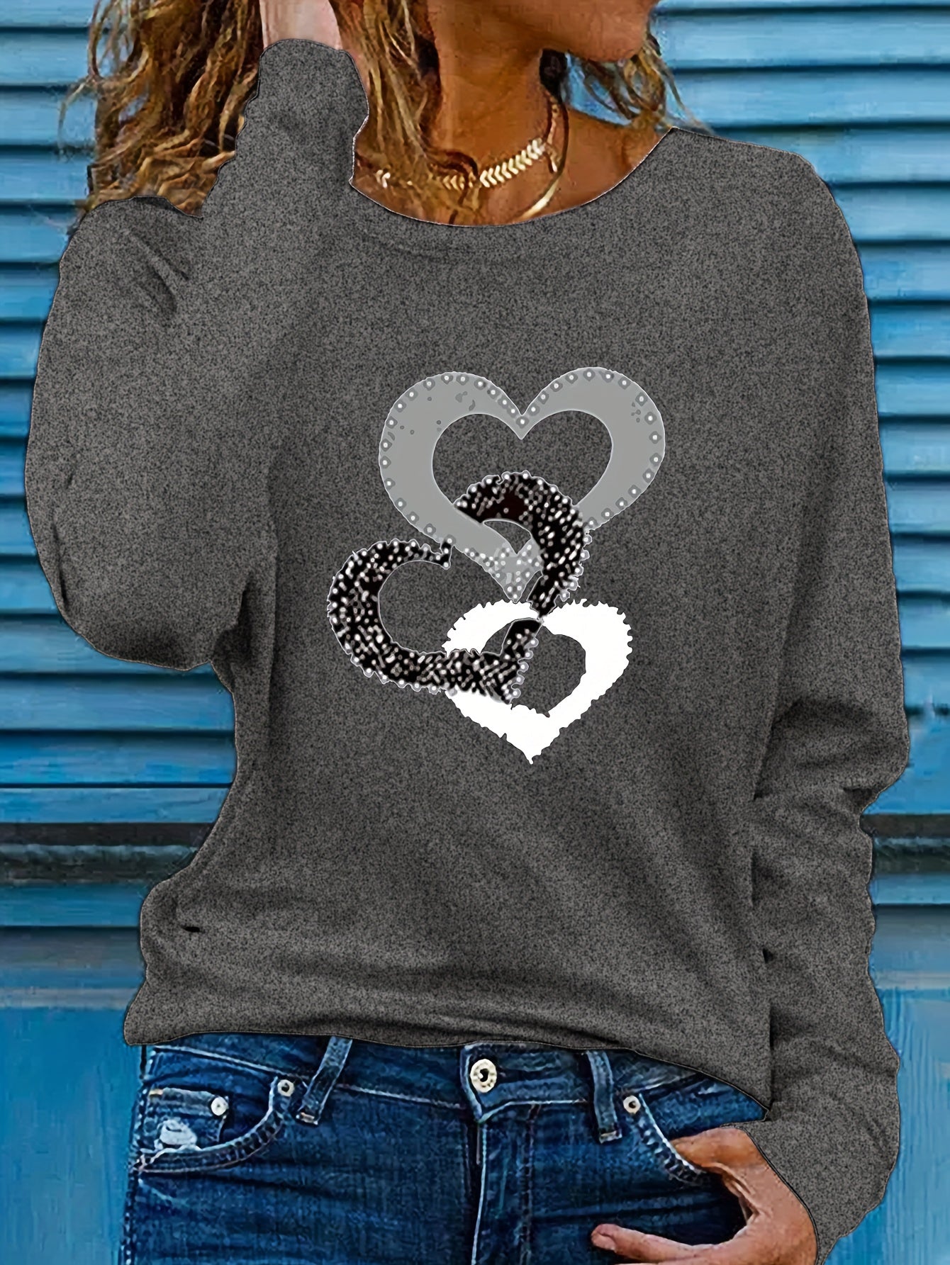 Three Heart Long-Sleeved T-Shirts