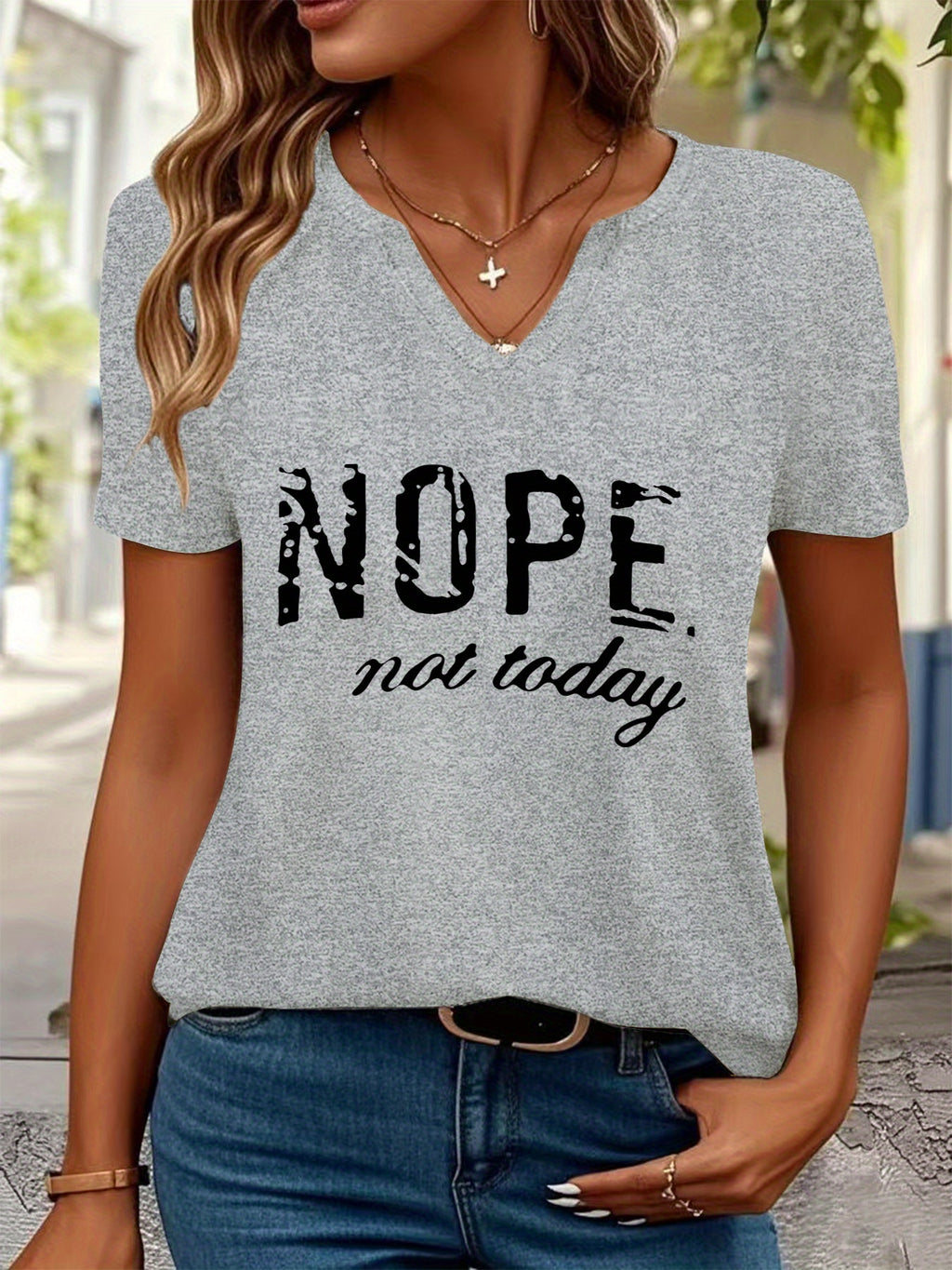 English printed Women's short-sleeve T-shirt, casual T-shirt, Women's clothing
