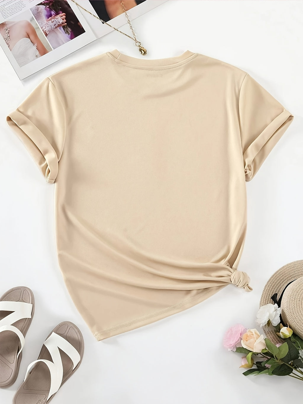 Women'S Casual Short-Sleeve T-Shirt with Floral Print - a Perfect Choice for Spring And Summer.