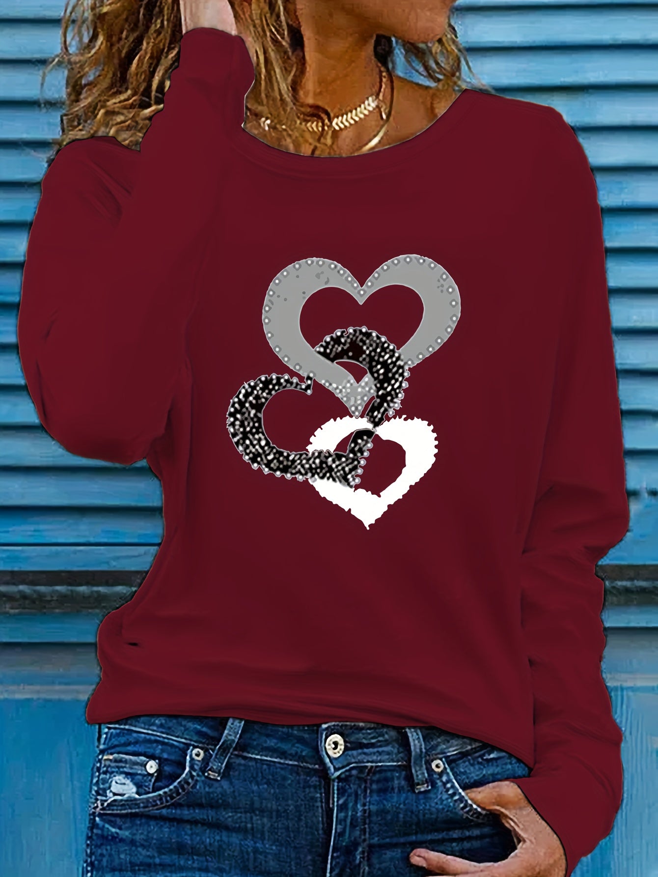 Three Heart Long-Sleeved T-Shirts