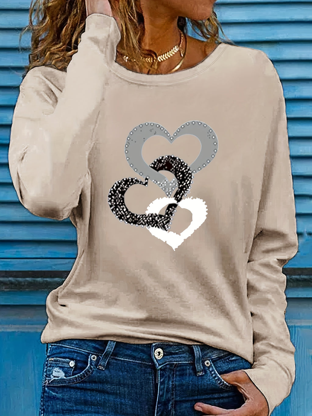 Three Heart Long-Sleeved T-Shirts