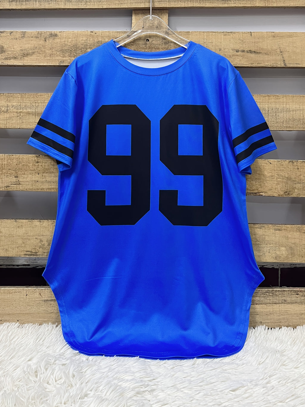 Summer New European and American Style Women's "99" Print Loose Fit Casual Short Sleeve T-Shirt Top
