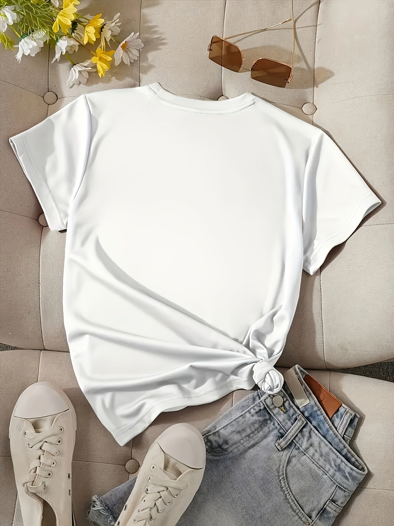 LIMITED EDITION Letter Slogan Graphic T-Shirt - Casual Round Neck Short Sleeve, Machine Washable