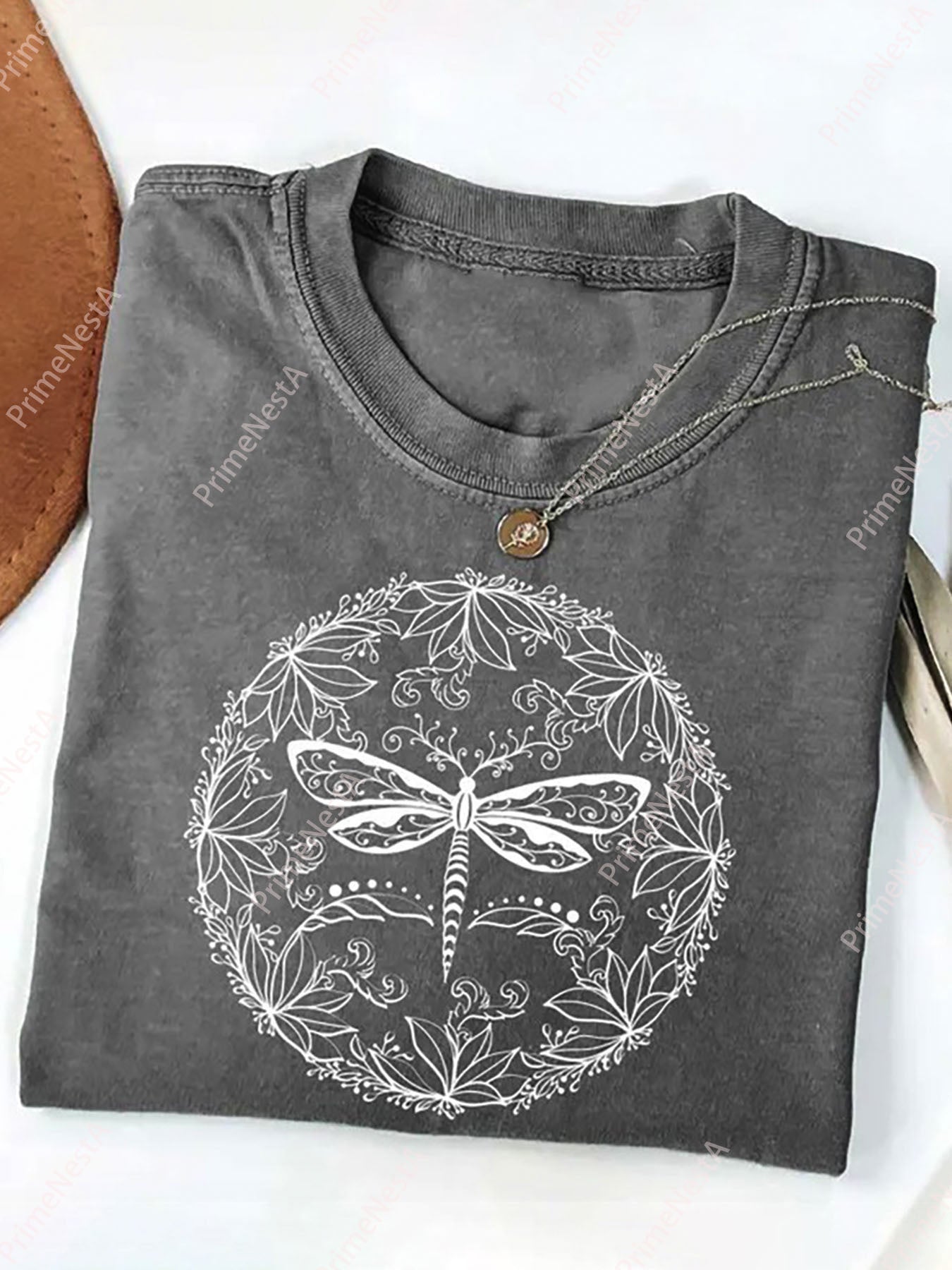 Washed, Dragonfly Grass Ball Print, High-Quality Batik Retro Fashion Brand, Recent Hot Item, All-Season Charm, Holiday Gift, Perfect Present
