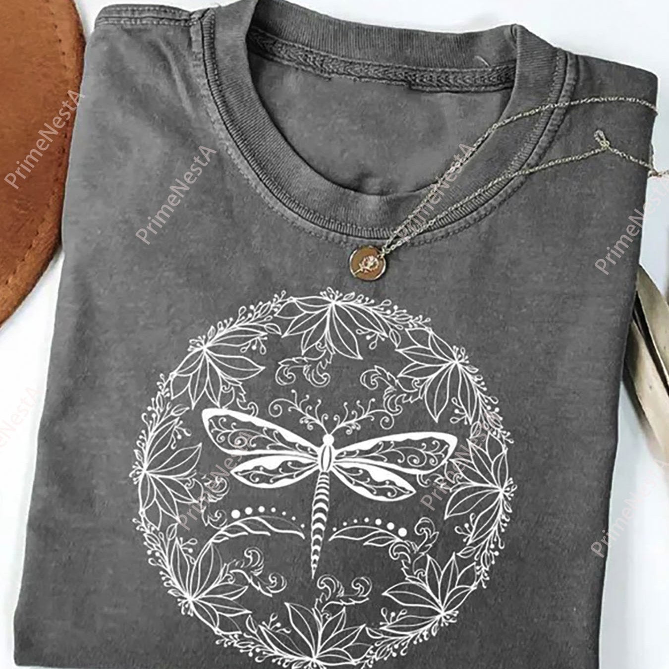 Washed, Dragonfly Grass Ball Print, High-Quality Batik Retro Fashion Brand, Recent Hot Item, All-Season Charm, Holiday Gift, Perfect Present