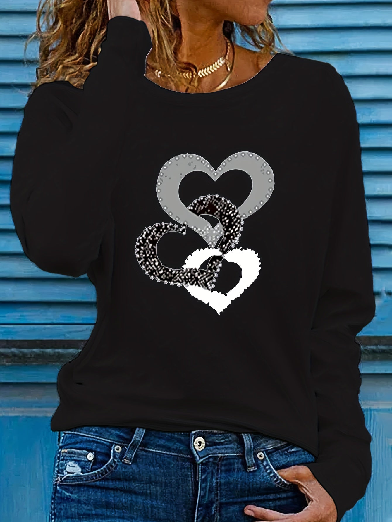 Three Heart Long-Sleeved T-Shirts
