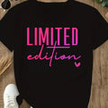 LIMITED EDITION Letter Slogan Graphic T-Shirt - Casual Round Neck Short Sleeve, Machine Washable