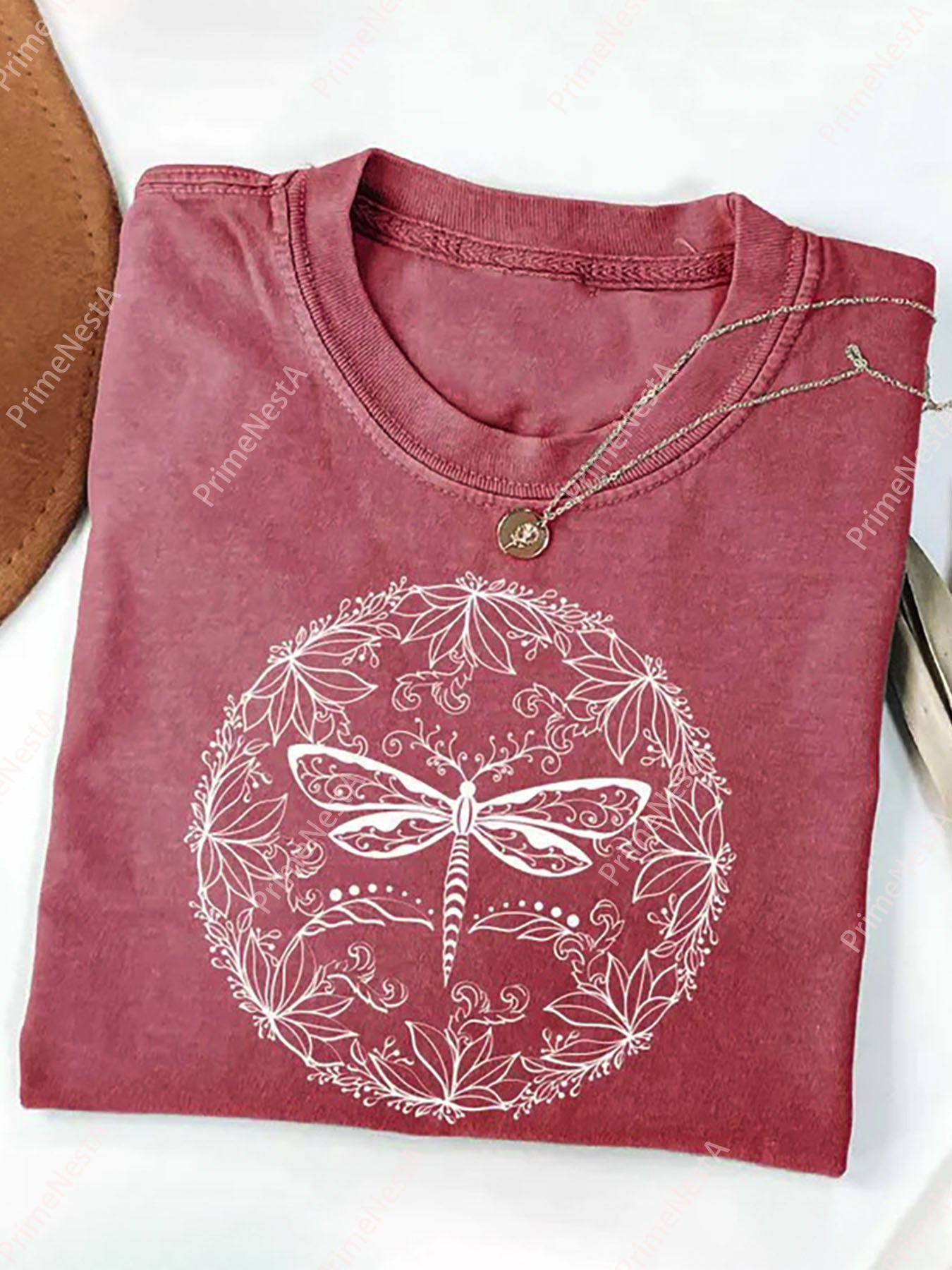 Washed, Dragonfly Grass Ball Print, High-Quality Batik Retro Fashion Brand, Recent Hot Item, All-Season Charm, Holiday Gift, Perfect Present