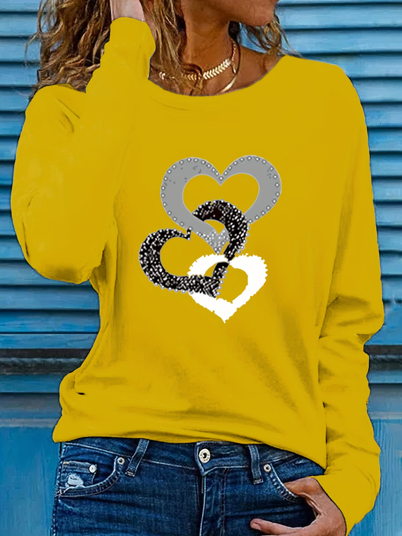 Three Heart Long-Sleeved T-Shirts