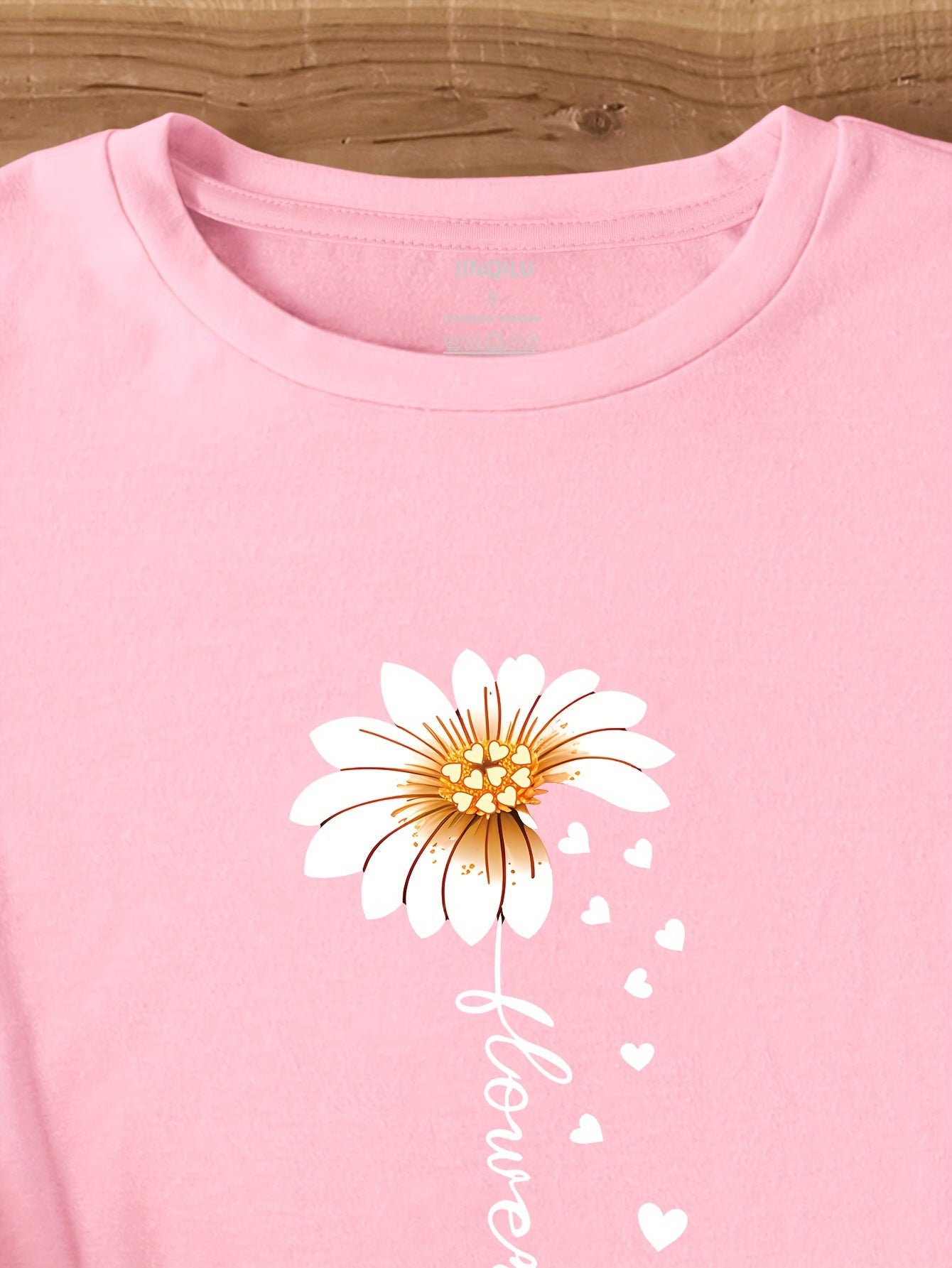 7040[2023 New Arrival Small Version Daisy Heart Print T-Shirt]