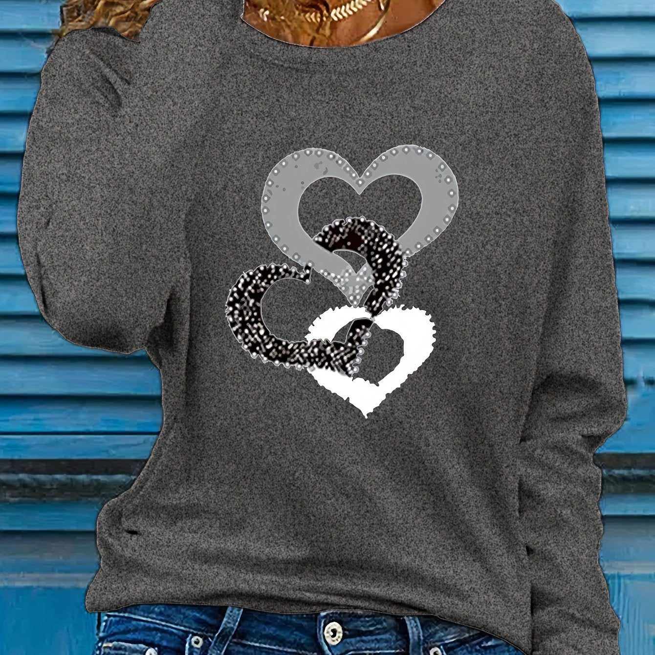 Three Heart Long-Sleeved T-Shirts