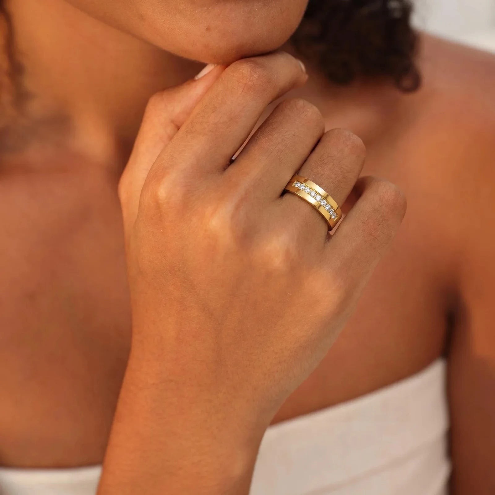 Chamica Personalized Couples Bands Engagement Ring Matching Rings Sets Anniversary Promise Ring for Men Women Couple Gift