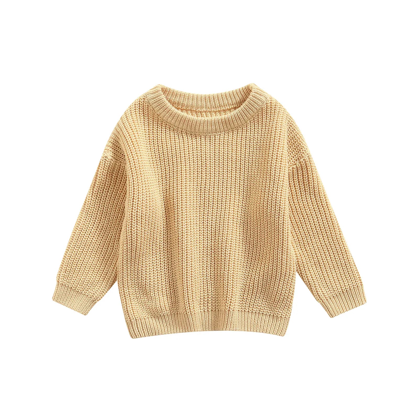 MISOWMNJOY Children Boy Girl Knit Sweater for Winter Kids Clothes Causal Solid Color Long Sleeve Pullover Tops Toddler Jumpers