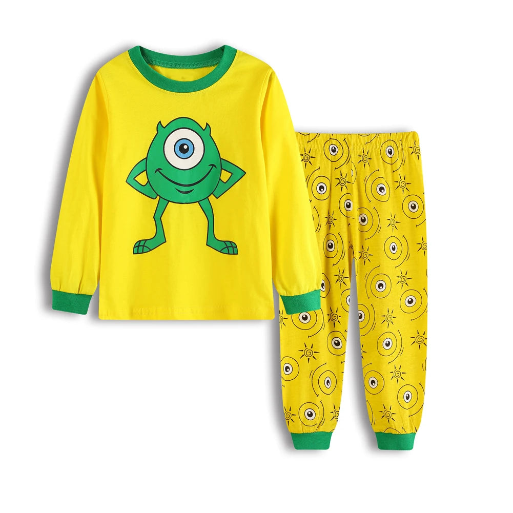 Spring Autumn Children's Mickey Clothing Sets Boys Sleepwear Clothes Kids car Pajamas Set Baby Girls Cotton Cartoon Pijamas