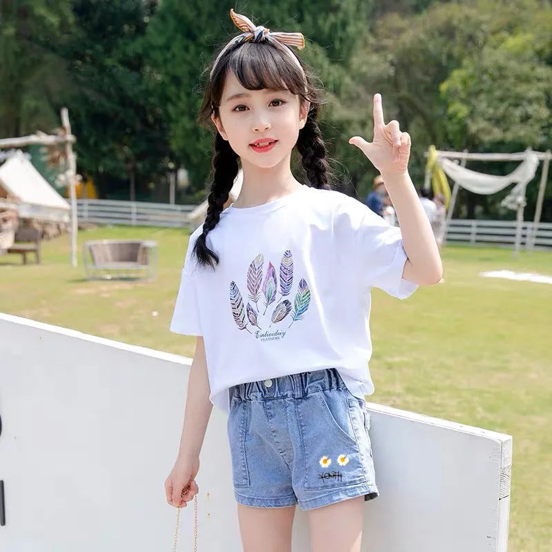 IENENS Kids Baby Girls Summer Denim Clothing Shorts Pants Jeans Clothes Children Girl Casual Short Trousers Infant Bottoms