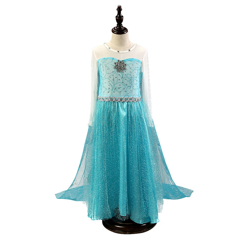Fancy Baby Girl Princess Dresses for Girls Elsa Costume Bling Synthetic Crystal Bodice Elsa Party Dress Kids Snow Queen Cosplay