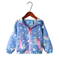 Spring Jacket for Girls Coats Hooded Unicorn Rainbow Pattern Baby Girls Clothes Outerwear Kids Windbreaker Autumn Girls Jackets