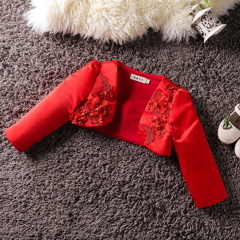 Baby Girl Clothing Embroidered Coat Princess Short Cape Infant Jackets Outerwear Wedding Party Dress Shawl Children Clothing