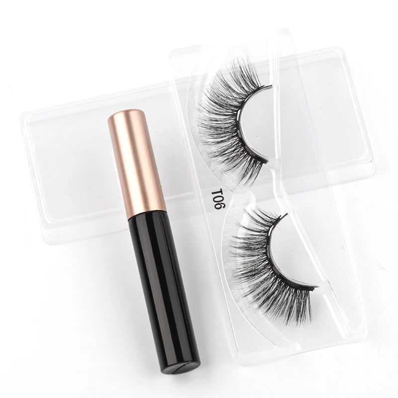 Magnetic Eyelashes 3D Mink Eyelashes Magnetic Eyeliner Magnetic 3D Lash Short False Lashes Lasting Handmade Eyelash Makeup Tools