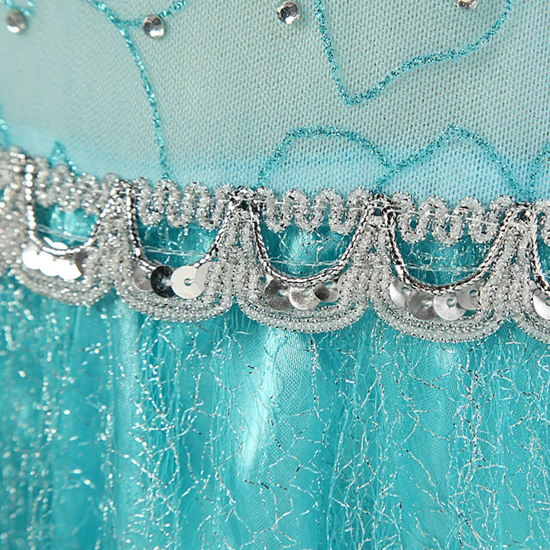 Fancy Baby Girl Princess Dresses for Girls Elsa Costume Bling Synthetic Crystal Bodice Elsa Party Dress Kids Snow Queen Cosplay