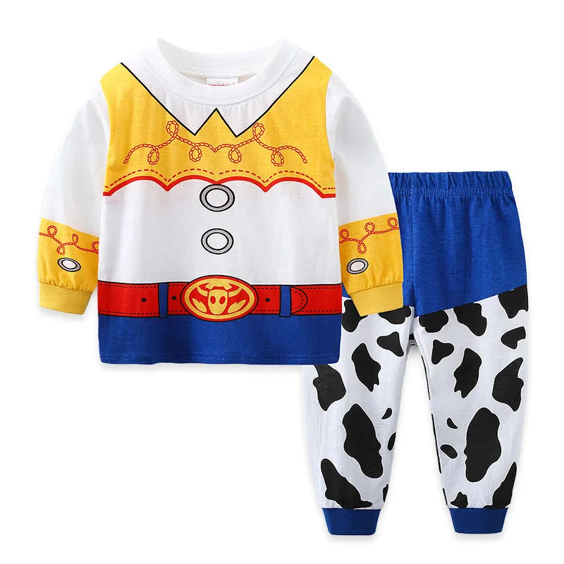 Spring Autumn Children's Mickey Clothing Sets Boys Sleepwear Clothes Kids car Pajamas Set Baby Girls Cotton Cartoon Pijamas