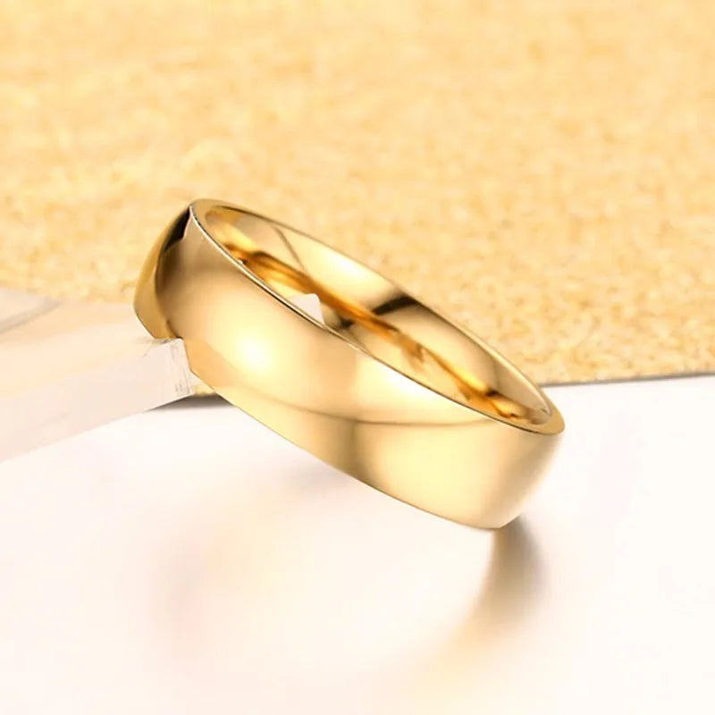 Gold Color Wedding Band Engagement Stainless steel Ring  for Women Men US Sizes 4 5 6 7 8 9 10 11 12 13 14 15 Free Shipping