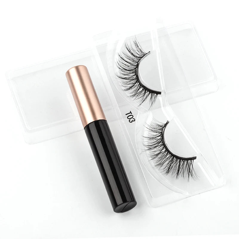 Magnetic Eyelashes 3D Mink Eyelashes Magnetic Eyeliner Magnetic 3D Lash Short False Lashes Lasting Handmade Eyelash Makeup Tools