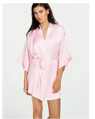 Summer Champagne Chinese Bride Wedding Robe Satin Sleepwear Women Nightgown Sexy Nightdress Lady Kimono Bathrobe Gown Negligee