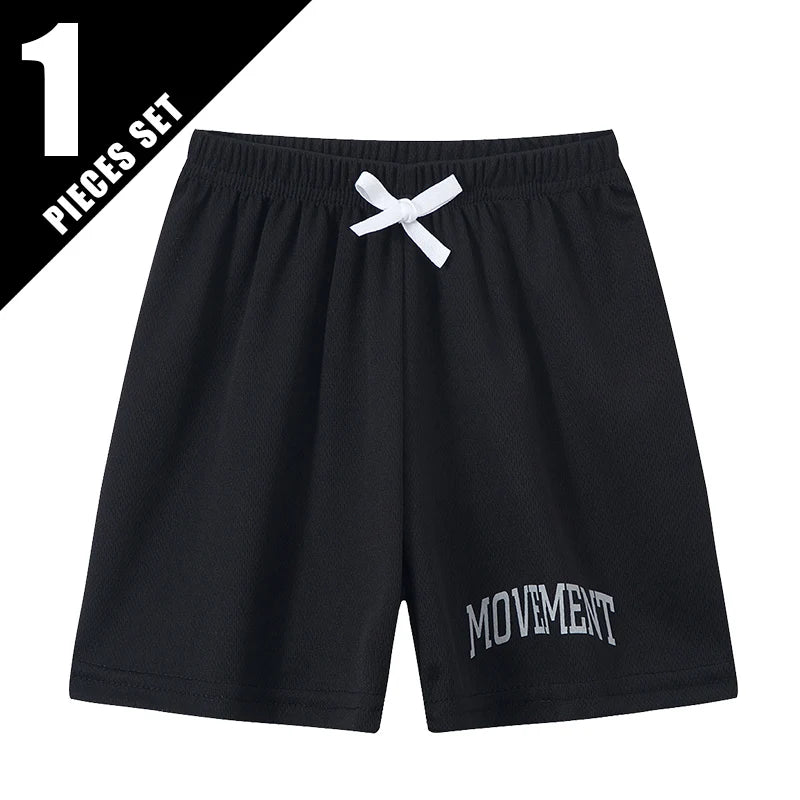 5/1 Pcs Boys' Summer Quick-drying Sports Multicolor Shorts Children's Leisure Joker Fashion Letters Beach Pants Girls' Outdoor