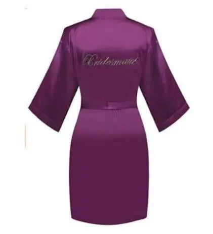Bride Bridesmaid Wedding Robe Embroidery Kimono Bathrobe Gown Nightgown Casual Satin Short Women Sexy Nightwear Sleepwear