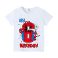 Spiderman Kids Number T-shirt Birthday  Summer Toddler Clothes