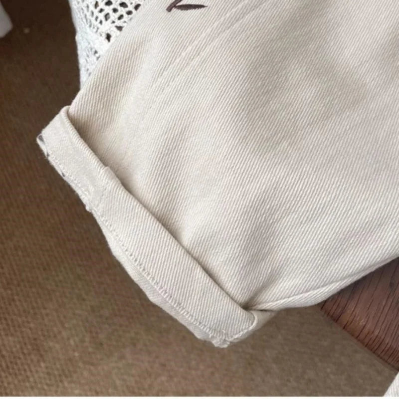 2026 Spring Children Casual Pants 2-6T Girls Flower Embroidery Cotton Trousers Kids Elastic Waist Outdoor Pants Baby Girl Cloth