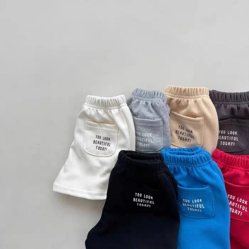 K2694 Unisex Kids' Summer Thin Sporty Shorts 2025 New Style Korean Fashion Versatile Children's Clothing for Boys And Girls