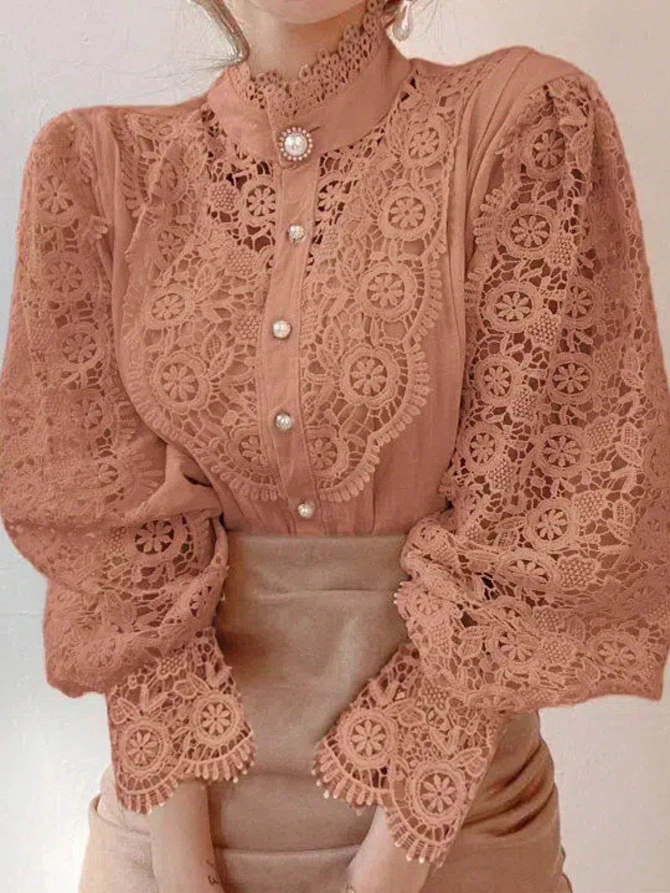 Women’s Long Sleeve Lace Blouse