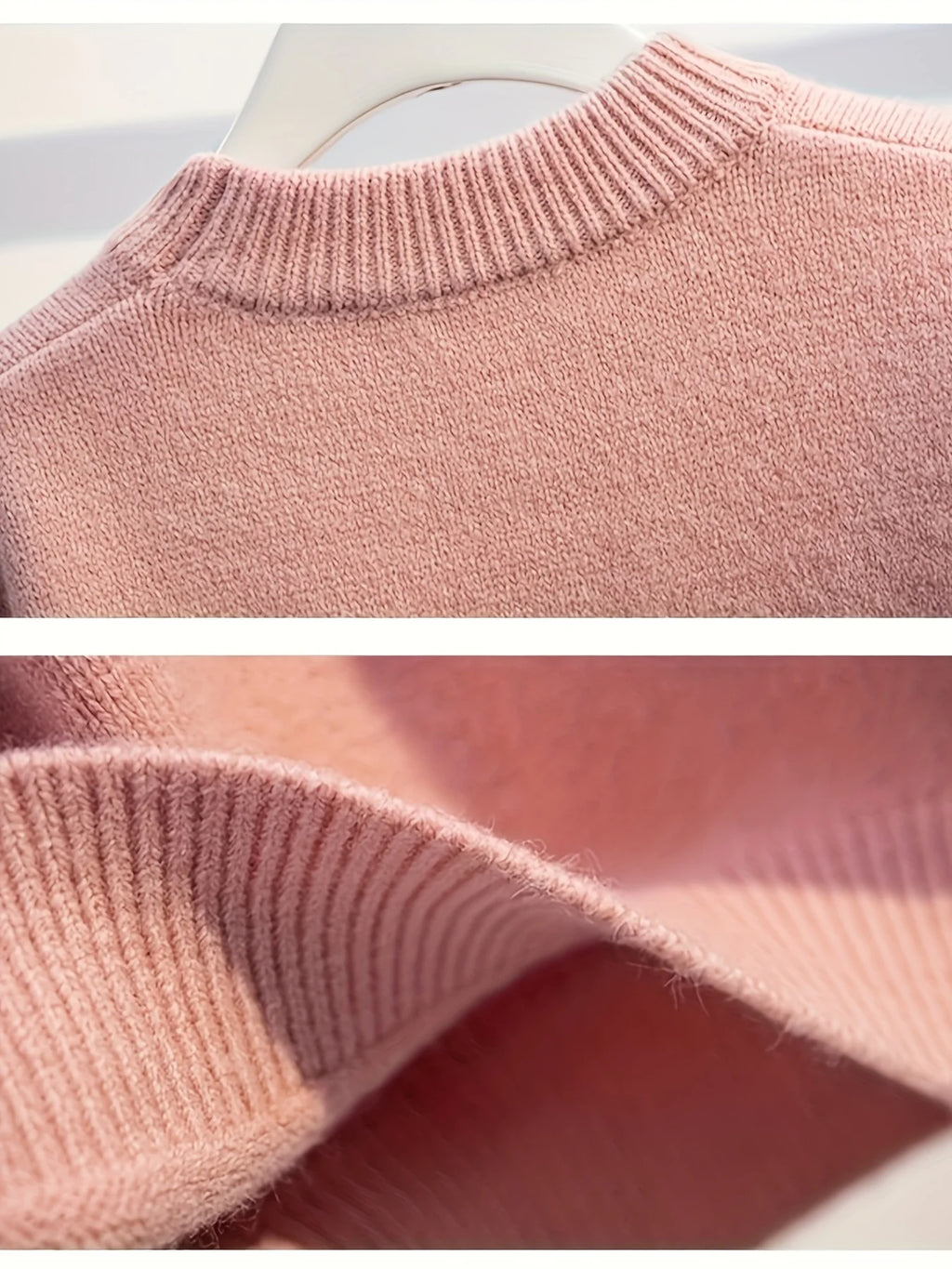 Girls' Thick Sweater, New Stylish Design, Fashionable Mesh Patchwork Pullover Knit Top, Trendy Base Layer