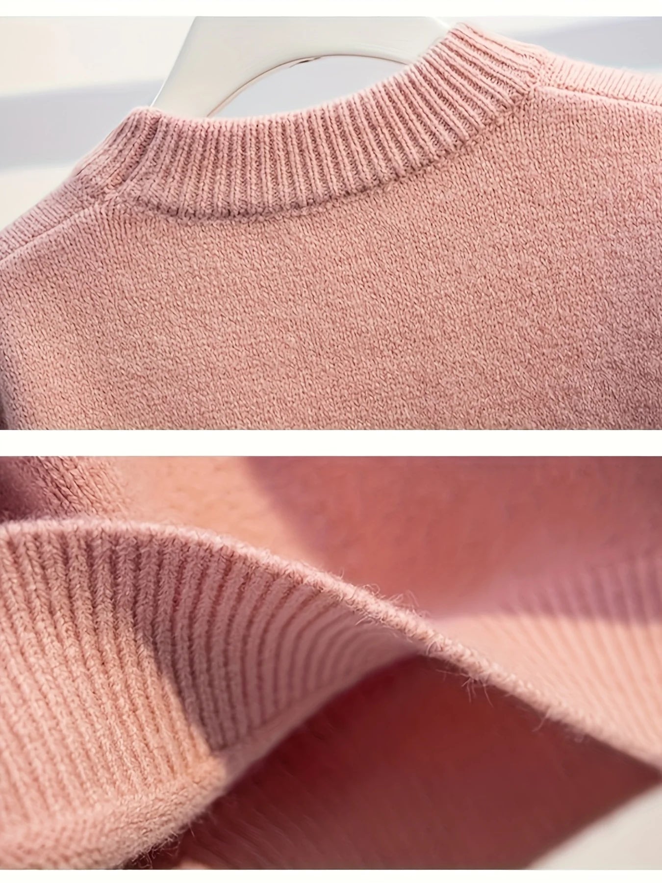 Girls' Thick Sweater, New Stylish Design, Fashionable Mesh Patchwork Pullover Knit Top, Trendy Base Layer