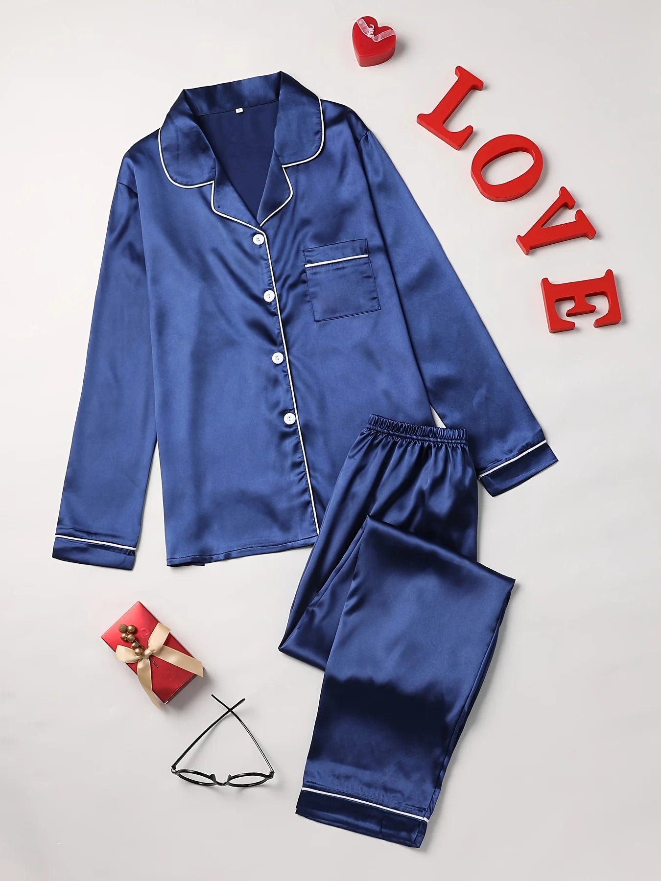 Long Sleeve Lapel Pajama Set