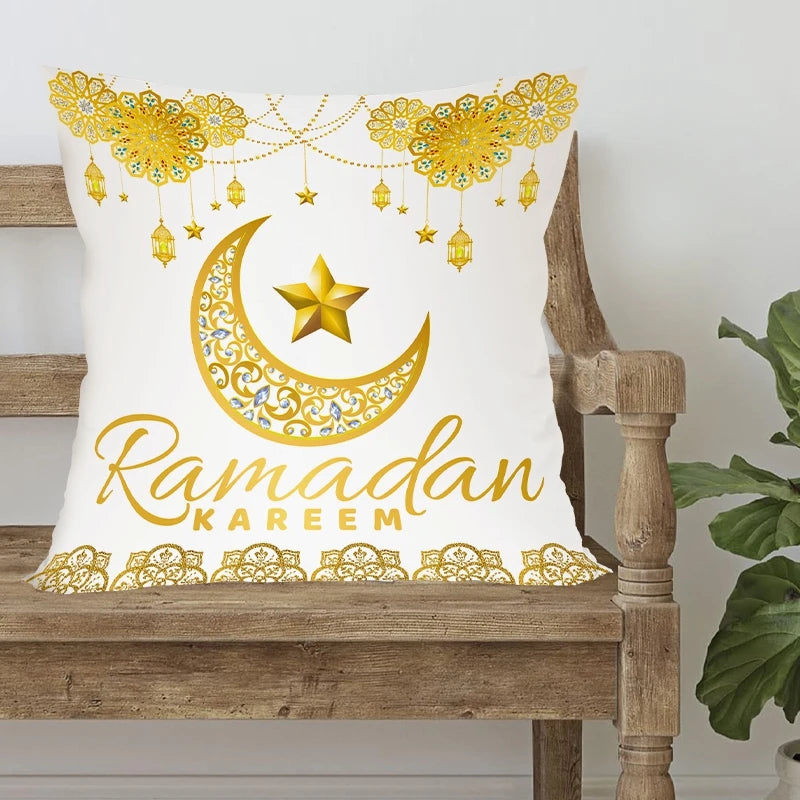 Eid & Ramadan Throw Pillow Covers Moon Stars Pillowcase For Muslim Party Supplies Ramadan Decoration 2026 Cushion Cases Eid Gift