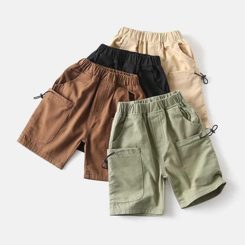 Cotton Children Brown Short Pants for Boys 2 to 3 4 5 6 7 8 Years Kids Shorts 2025 Beach Shorts Casual Loose Toddler Boy Shorts