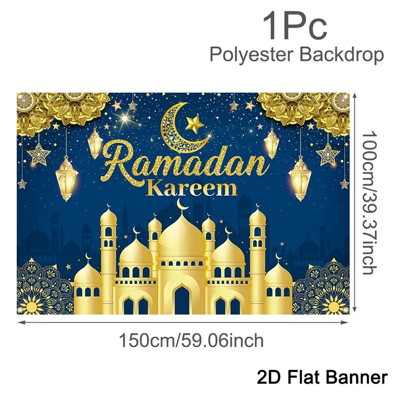 EID Mubarak Decoration Backdrop Ramadan Decor 2026 For Home Background Ramadan Kareem Islamic Muslim Party Eid Al Adha Gifts