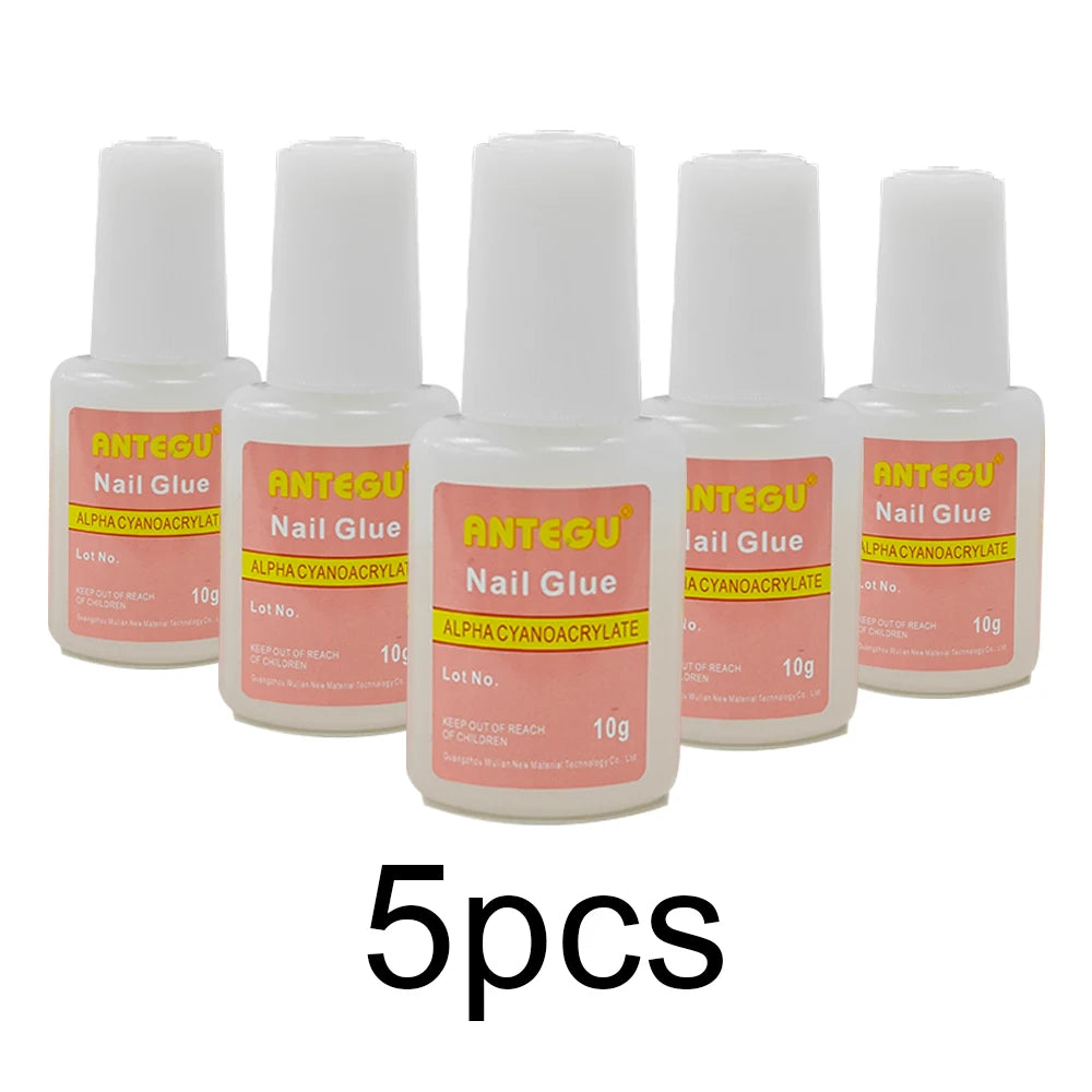 5/10Pcs Nail Glue For Acrylic Nails Clear No Wipe Adhesive Rhinestone Gems Glue Gel Nail Glue Gel Press On Nails For Nail Art