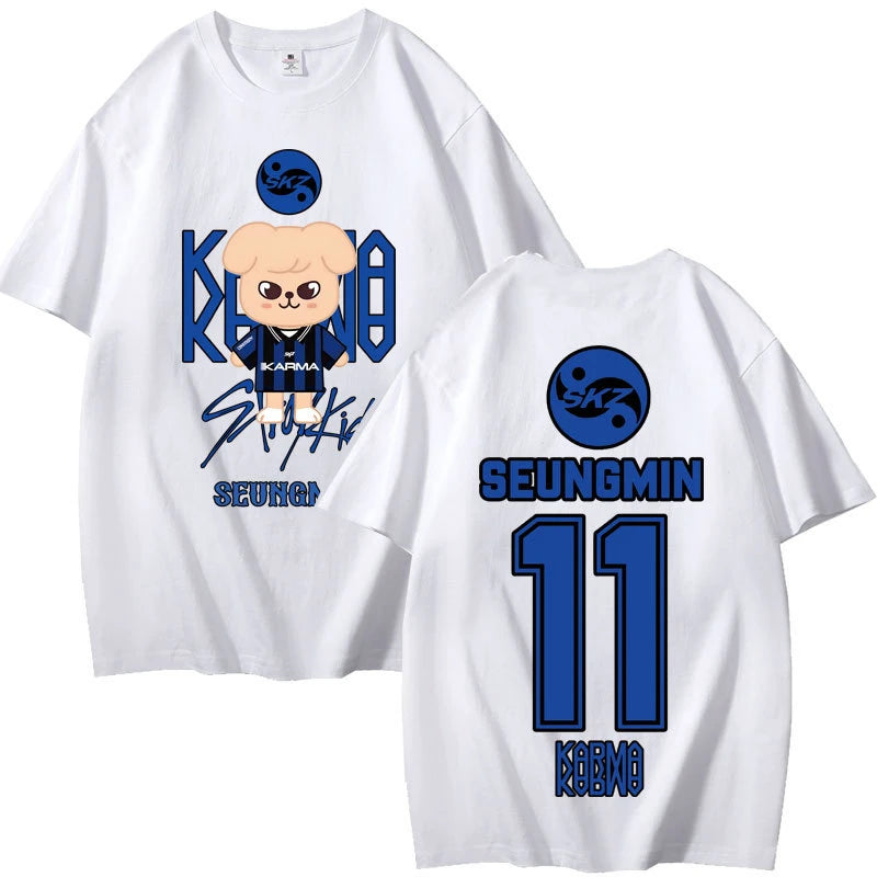 2025 KPOP skz Concert Peripheral Combination Peripheral Printed Summer Short-sleeved T-shirt Pure Cotton Loose