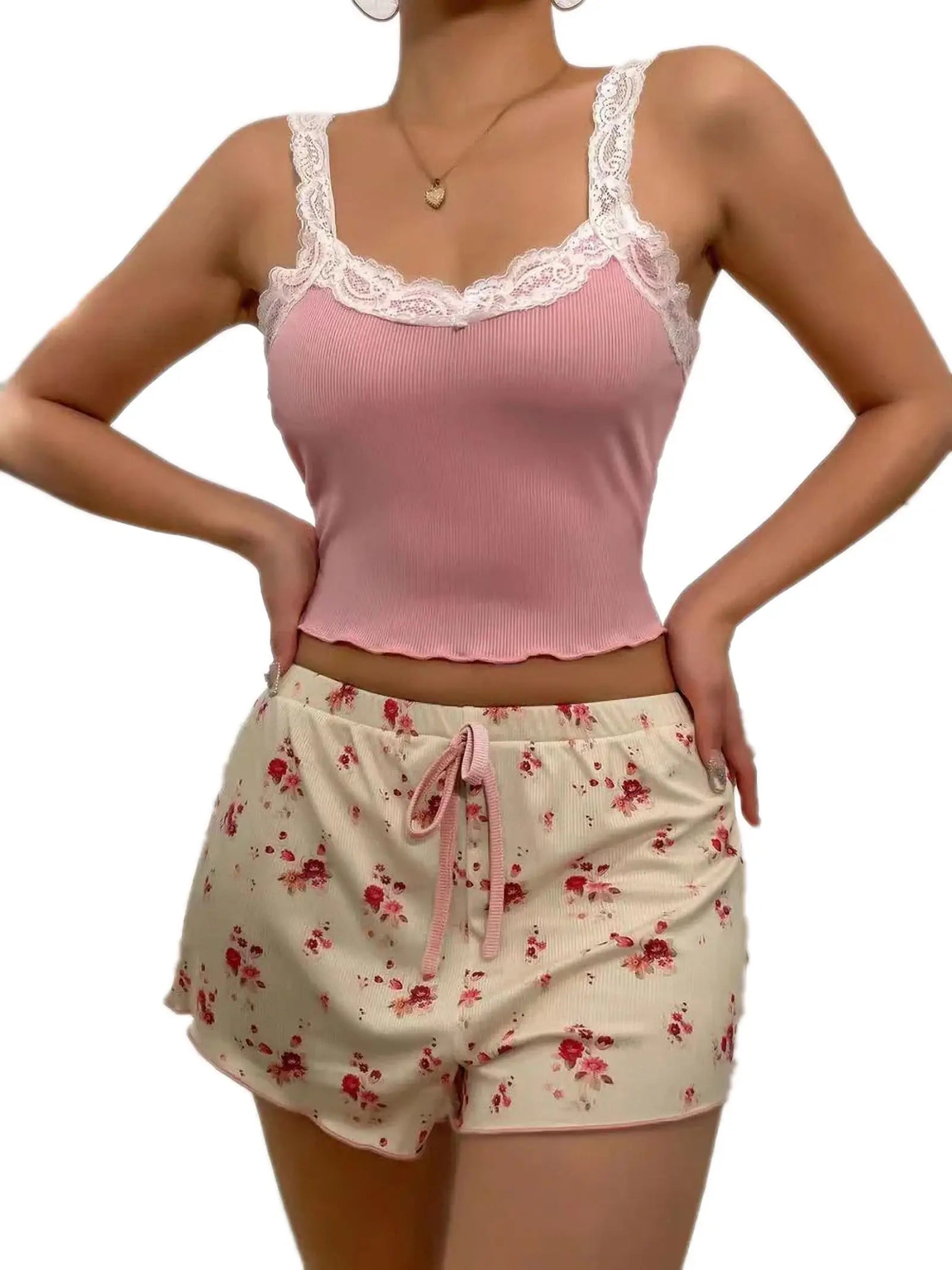 Women’s Lace Camisole Pajama Set
