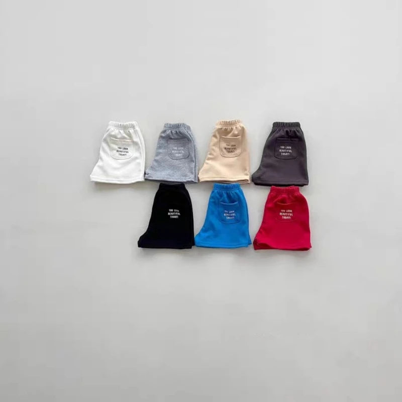 K2694 Unisex Kids' Summer Thin Sporty Shorts 2025 New Style Korean Fashion Versatile Children's Clothing for Boys And Girls