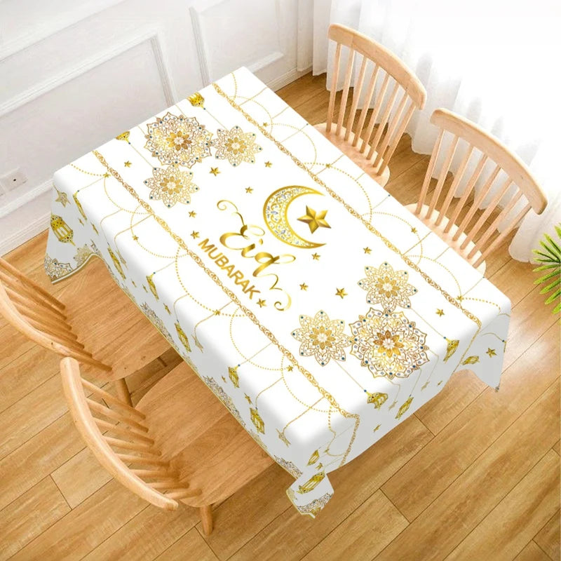 Eid Mubarak Table Runner Ramadan Tablecloths Ramadan Kareem Decoration for Home 2026 Islamic Muslim Party Eid Al Adha Gifts