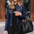 Women’s Slim Fit PU Leather Jacket