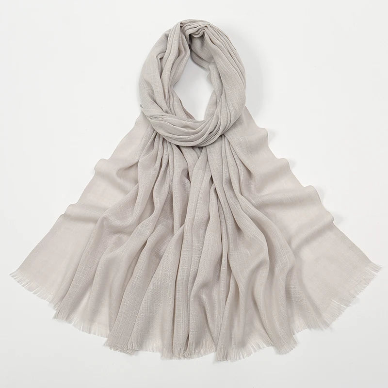 New Bamboo Cotton Hijab Scarf For Women Solid Wrap And Shawls Musulman Headband Islamic Turban Headband Maxi Headscarf Foulard