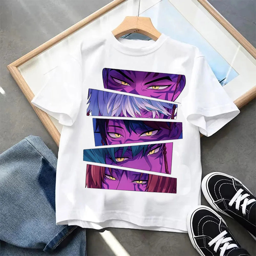 Summer Kpop Demon Hunters Children's Clothing Short Sleeve T-shirt Kpop Demon Hunters Tiger Harajuku Tshirt for Boys Girls Gift
