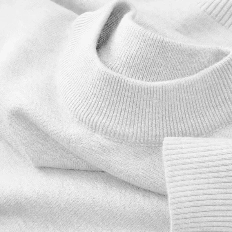 Autumn New Men's Casual Mock Turtleneck Sweater Long Sleeved Warm Pullover Basic Lightweight Street Clothing Knitted Jacket Top