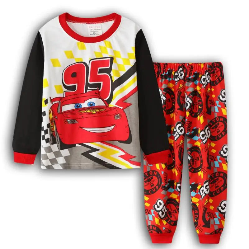 Spring Autumn Children's Mickey Clothing Sets Boys Sleepwear Clothes Kids car Pajamas Set Baby Girls Cotton Cartoon Pijamas